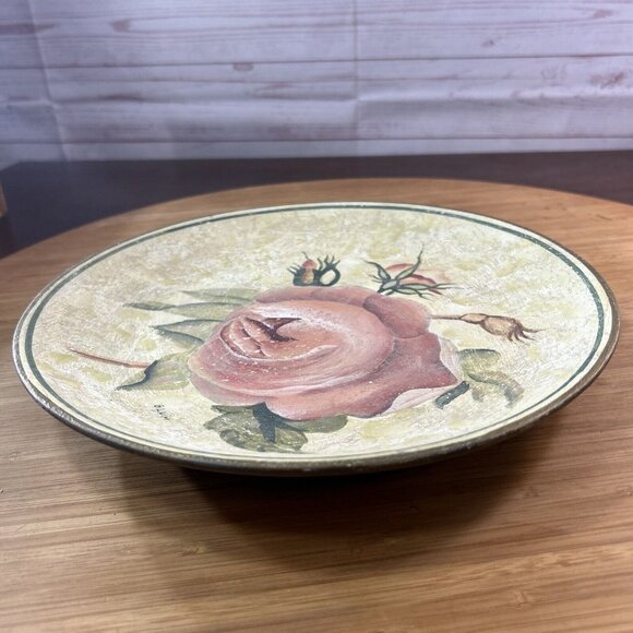 Cheri Blum Anto Rose Salad Plate Bowl 10” Diameter Stoneware Vintage Kirklands - Picture 2 of 7